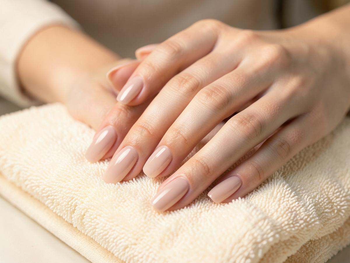 Neat manicure with a soft nude finish